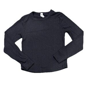 Yogalicious Top Womens Small  Black Long Sleeve Crew Neck Pullover Stretch